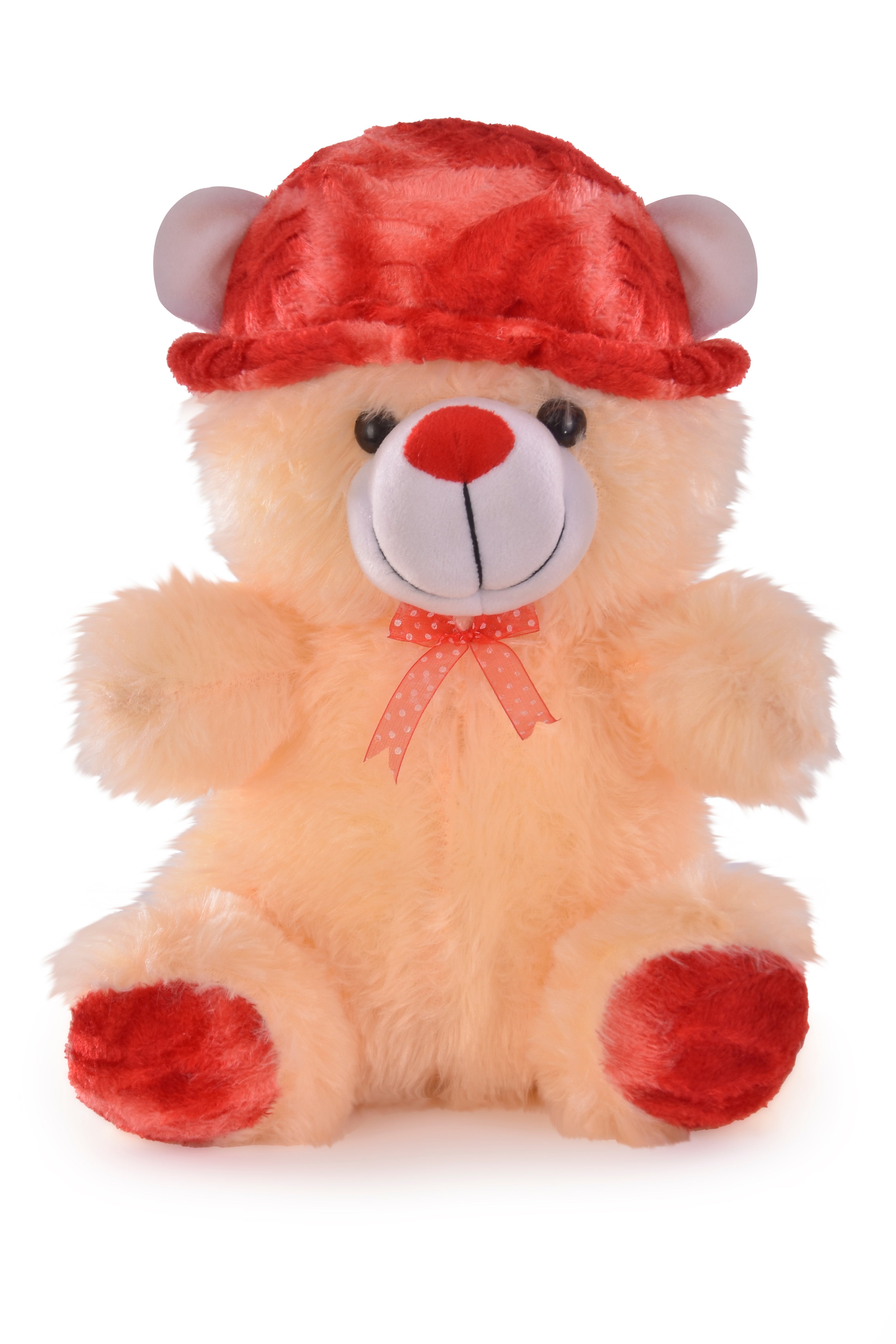 Red teddy bear with cap sales