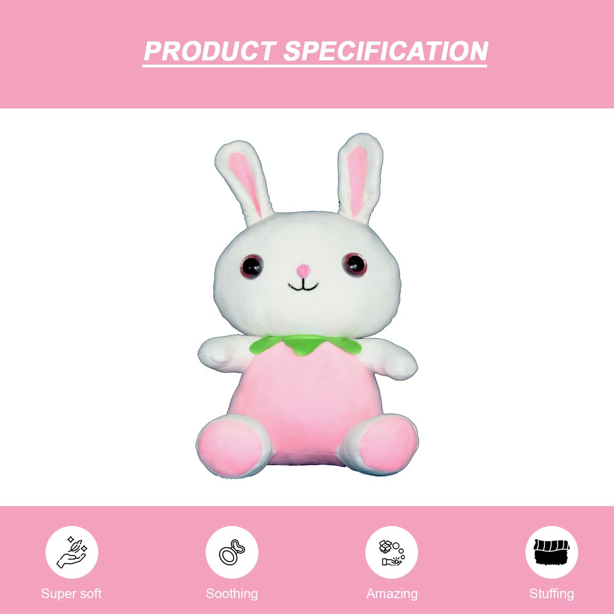 Goldenhub Toys Long Ear Bunny WIth Glittery Eye 45 CM