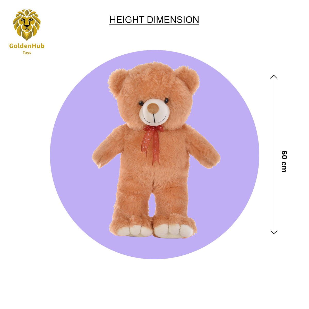 Goldenhub Toys Standing Teddy Bear In Brown 60CM