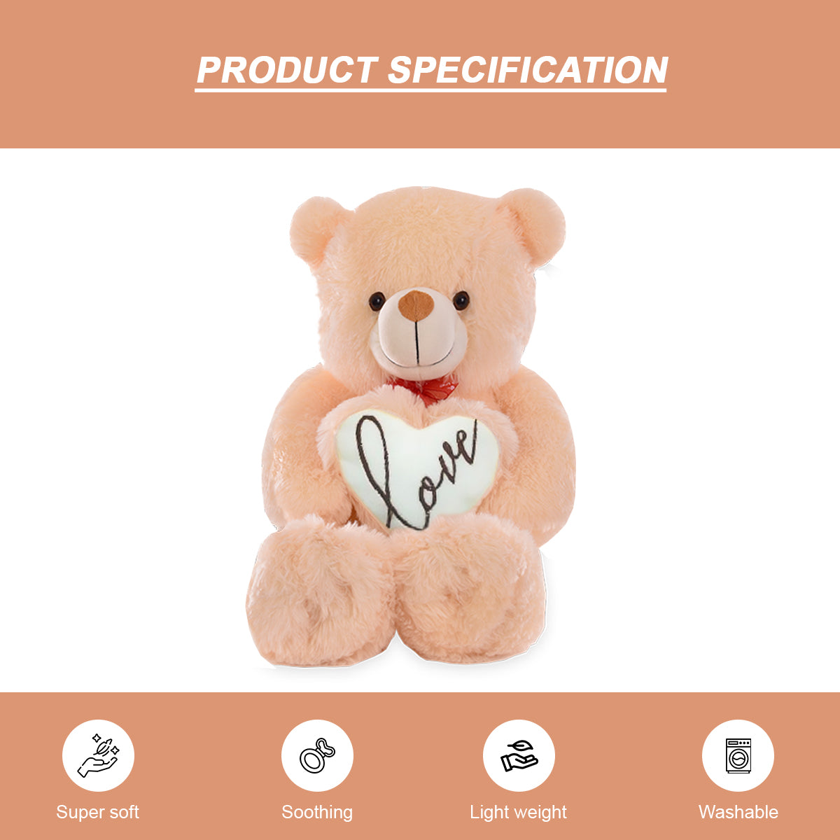 Goldenhub Teddy Bear  60 cm Standing Different With Heart Butter