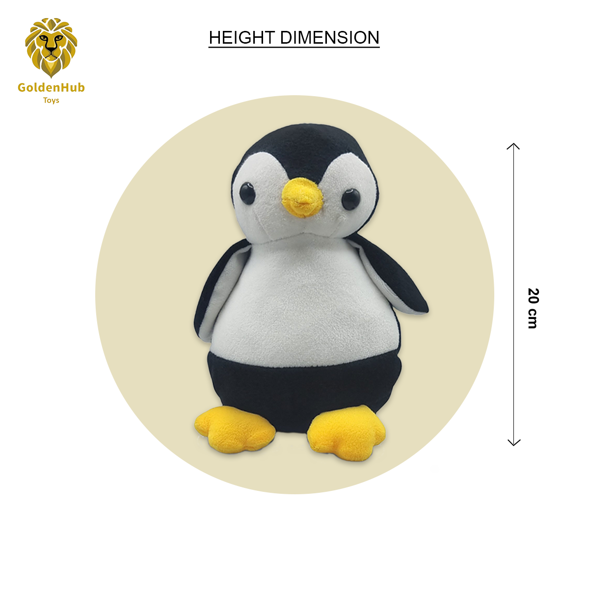 Goldenhub Teddy Black Cute Penguine 20 cm