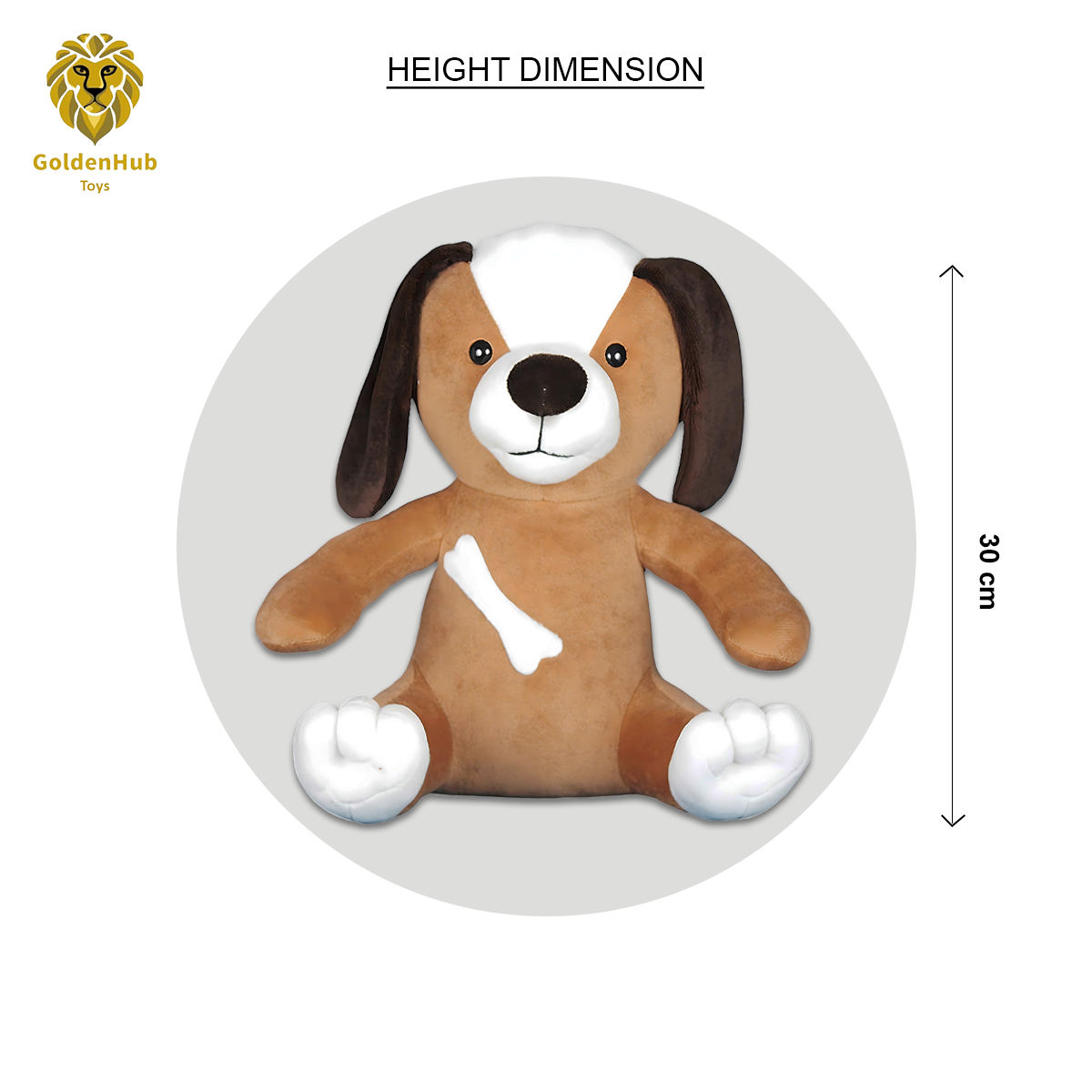 Goldenhub Teddy Bone Dog Brown 30 cm