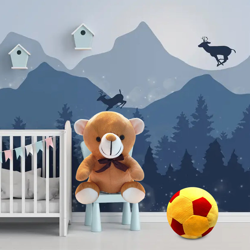 Goldenhub Toys Combo Set Of 2 Teddy bear & Football