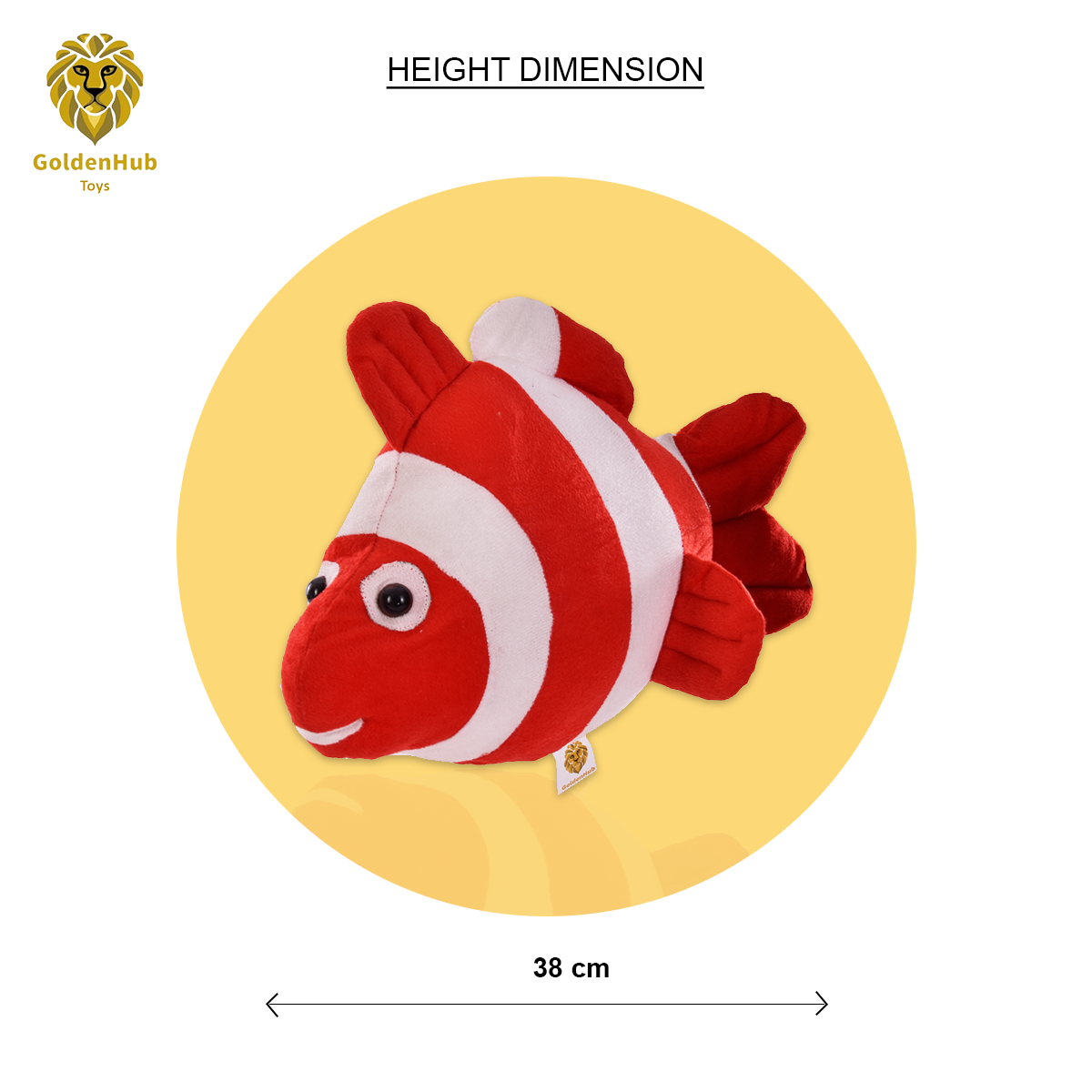 Goldenhub Toys Red Clownfish Soft Toys 38 CM
