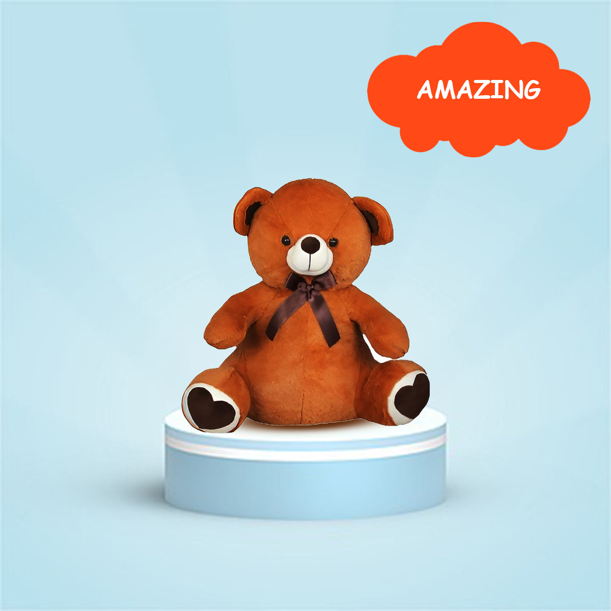 Goldenhub ToysTeddy Bear Sitting with Heart Patch on Sole – 40 CM | Cute Plush Soft Toy | Perfect Gift for Kids, Girls & Special Occasions