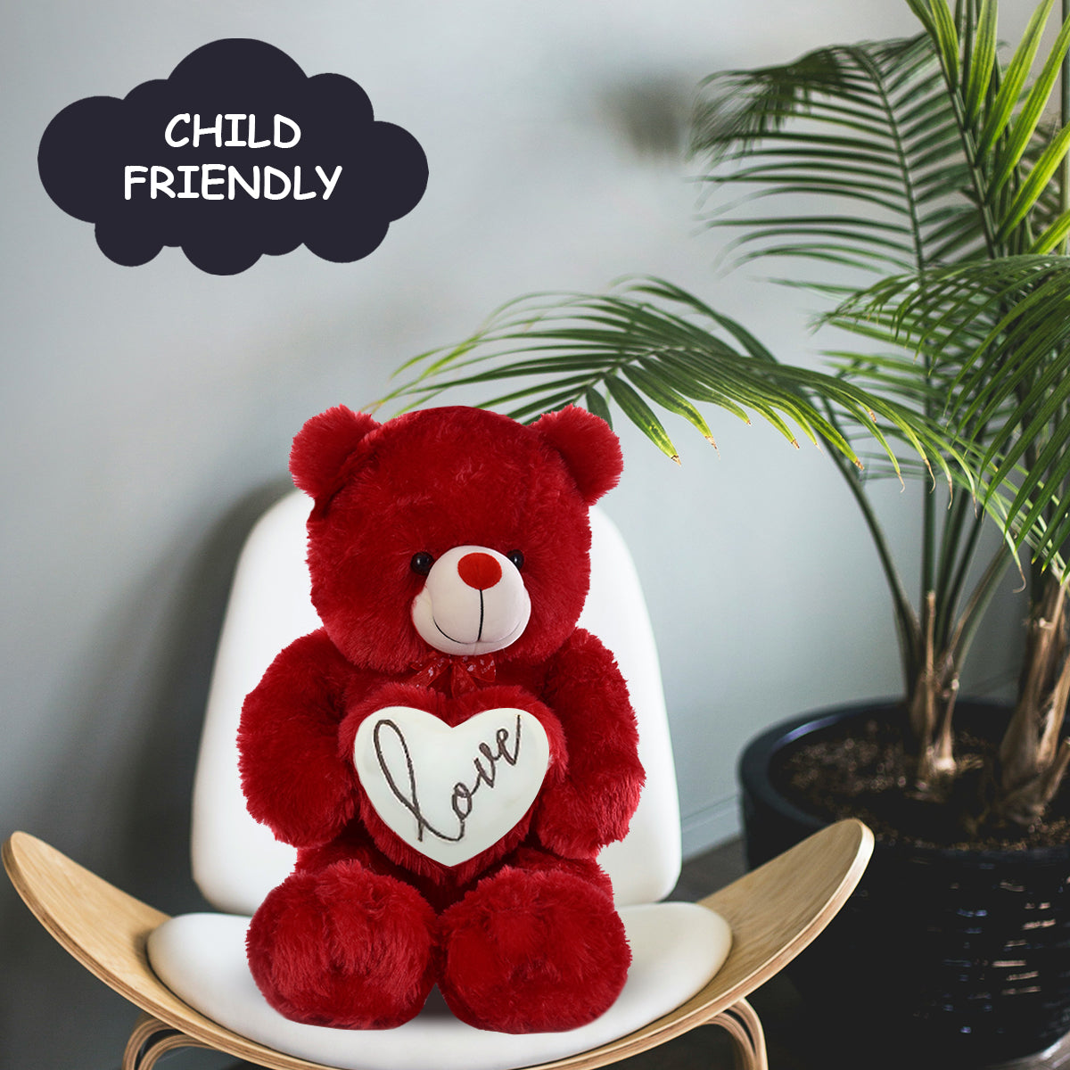 Goldenhub Teddy Bear 60 CM Standing Different With Heart Red