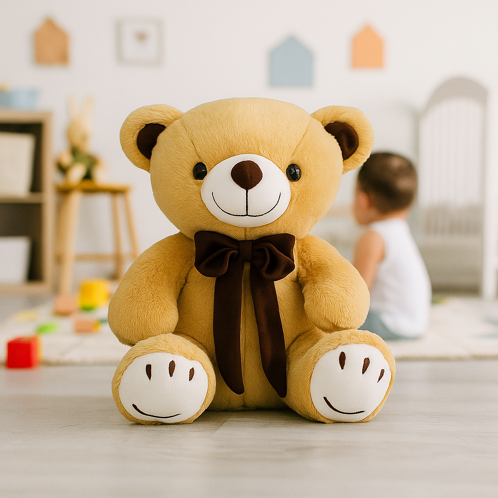 Goldenhub Smiley Sole Brown Teddy Bear 30 cm – Cute Soft Plush Toy for Kids, Super-Soft, Huggable & Safe, Perfect Gift for Boys & Girls