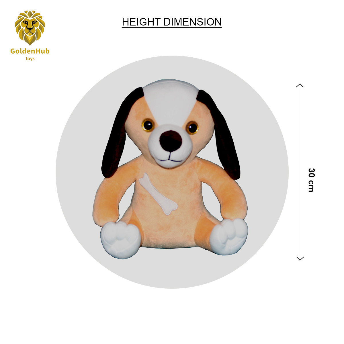 Goldenhub Plush Toy Bone Dog Beige Colour