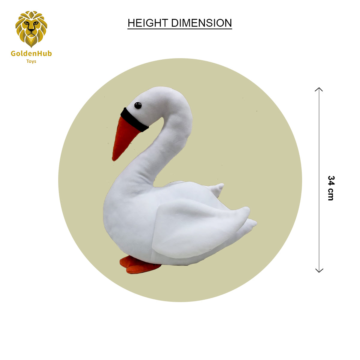 Goldenhub Toys Teddy Swan 34 cm