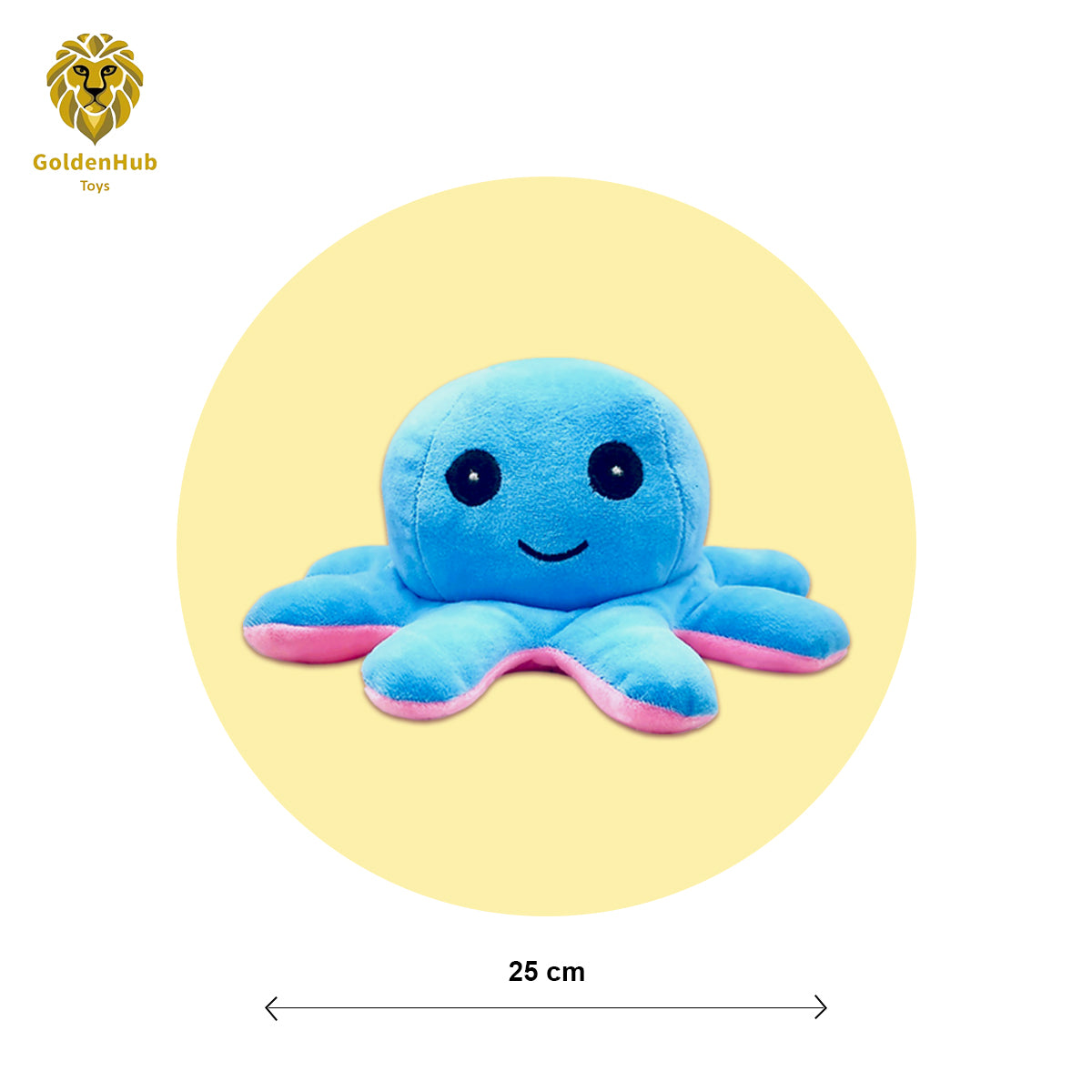 Goldenhub Toys Octopus Reversible Cute Pink/Blue 20 cm