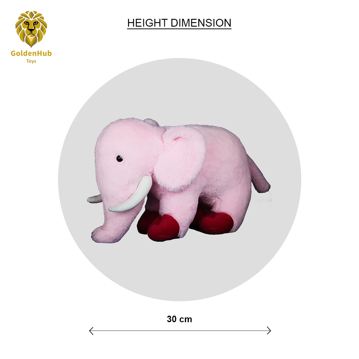 Goldenhub Toys Elephant Standing Pink 40 CM