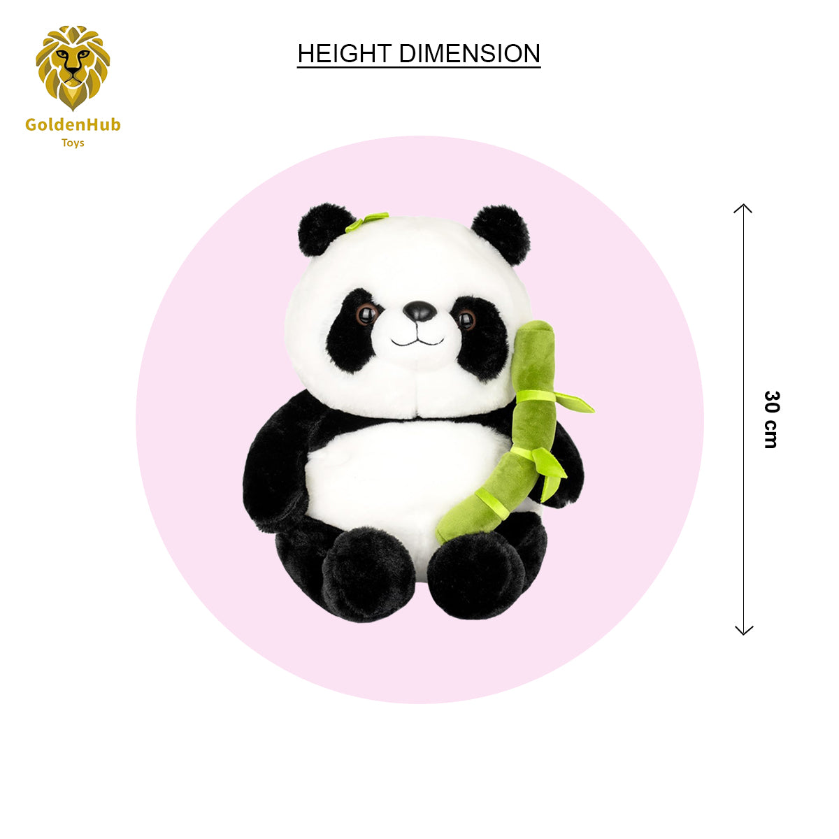 Goldehub Teddy Panda With Bamboo 30 CM