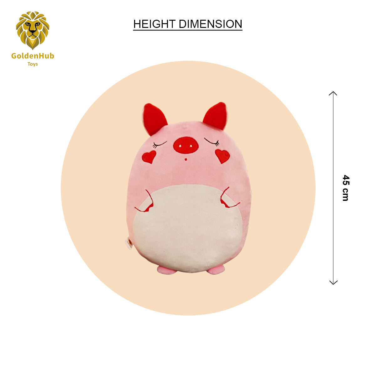 Goldenhub Toys Pig Cushion 45 cm