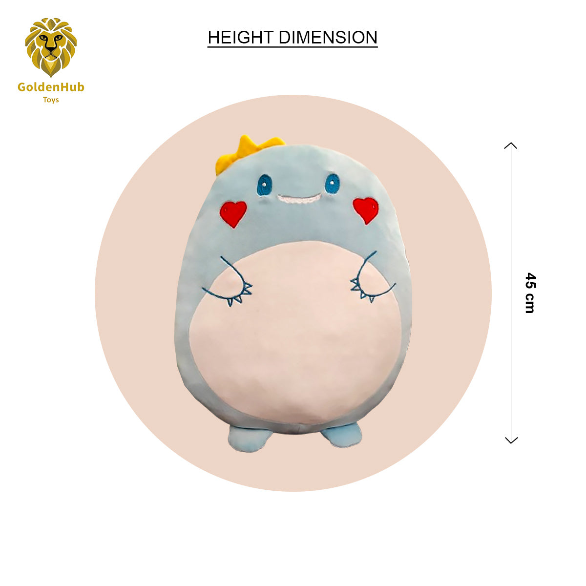 Goldenhub Toys Teddy Dinosaur Plush Cushion