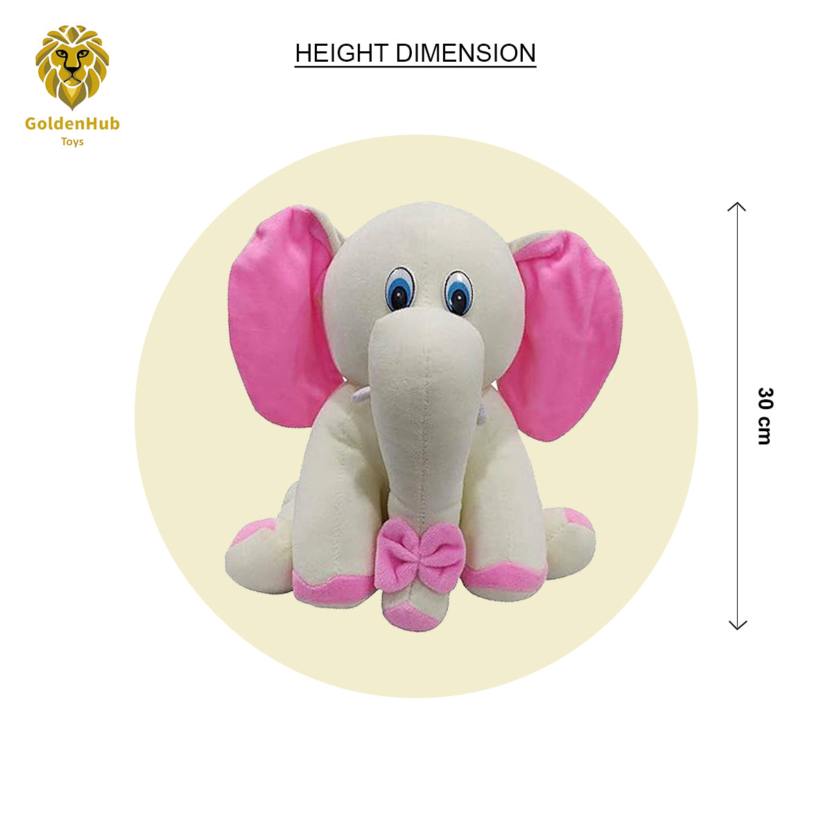 Goldenhub Toys Elephant Sitting With Bow