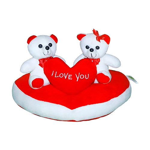 Goldenhub Toys Combo Set Of 4 Love Heart, Cute Couple Bear Sitting on Heart, Hanging Heart & Teddyy