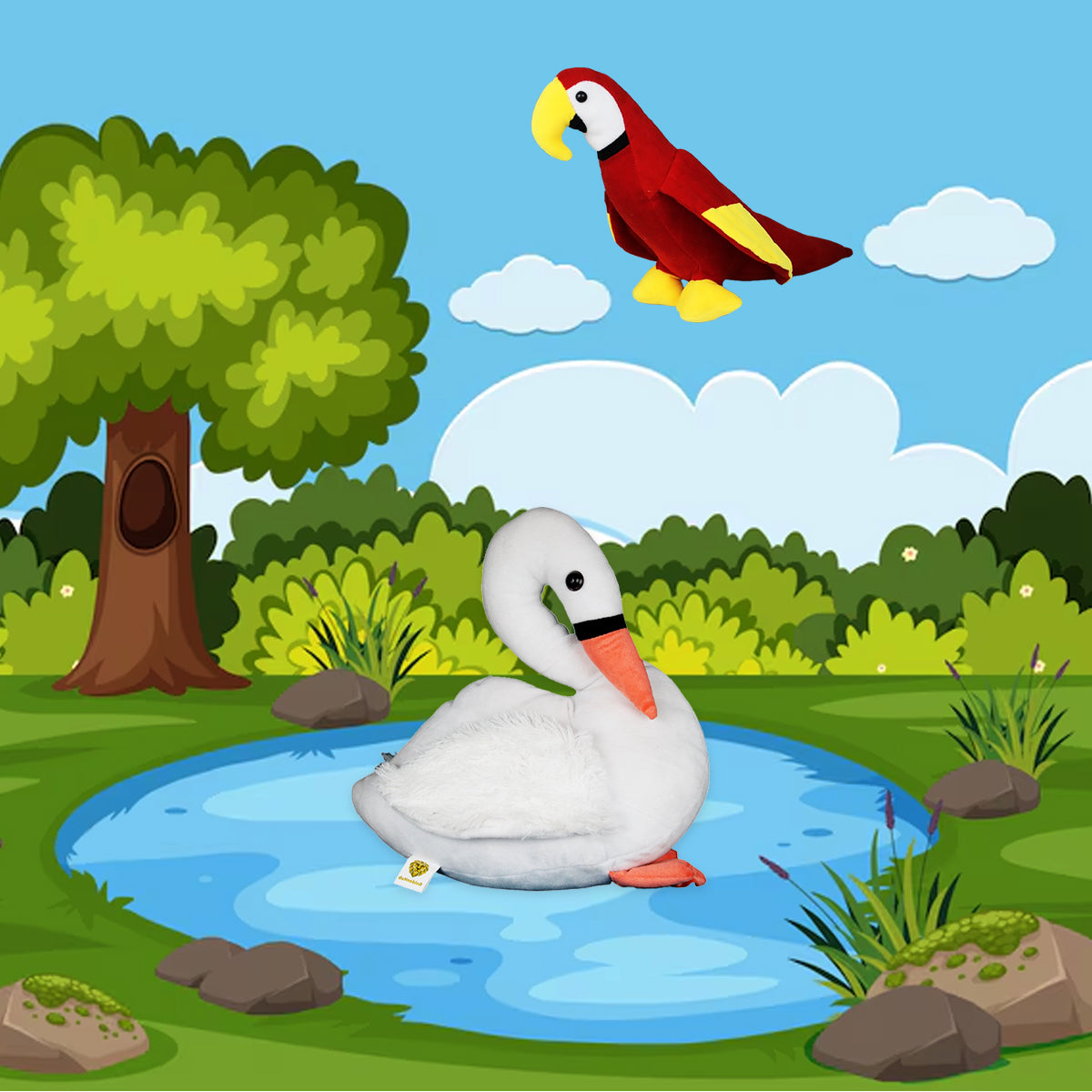 Goldenhub Toys Combo Of Swan & Parrot