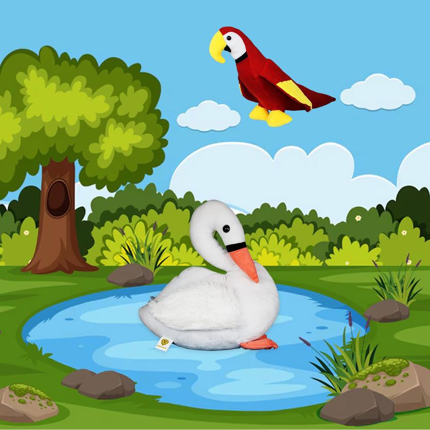 Goldenhub Toys Combo Of Swan & Parrot