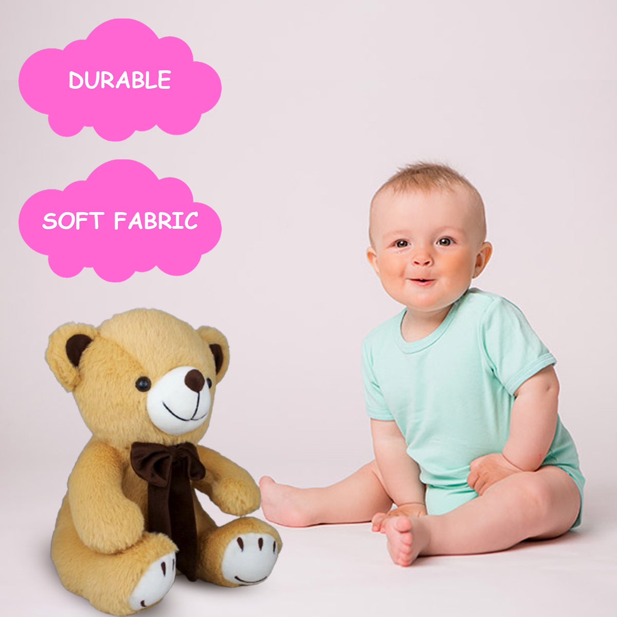 Goldenhub Smiley Sole Brown Teddy Bear -30 cm