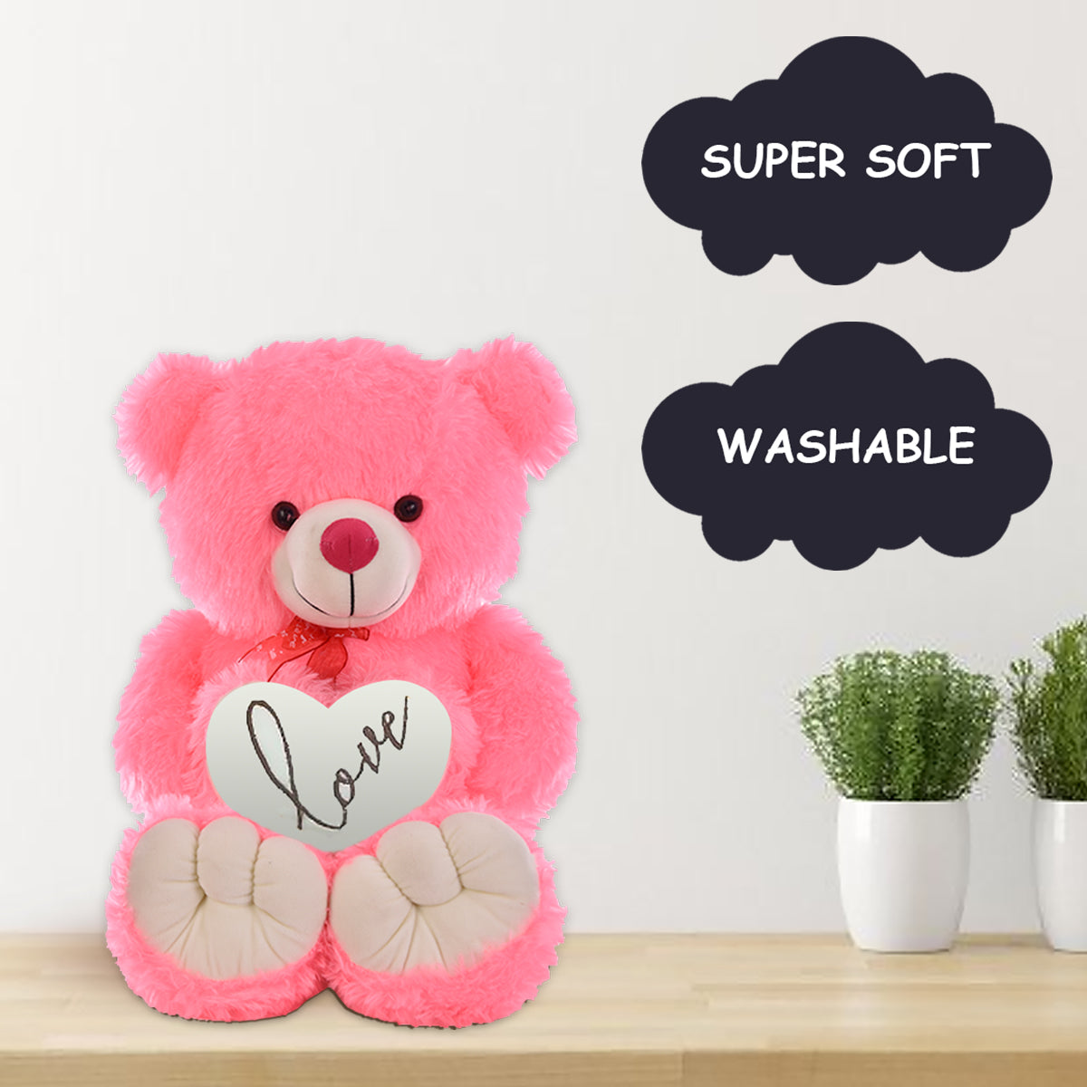 Goldenhub Teddy Bear 60 CM Different With Heart Pink