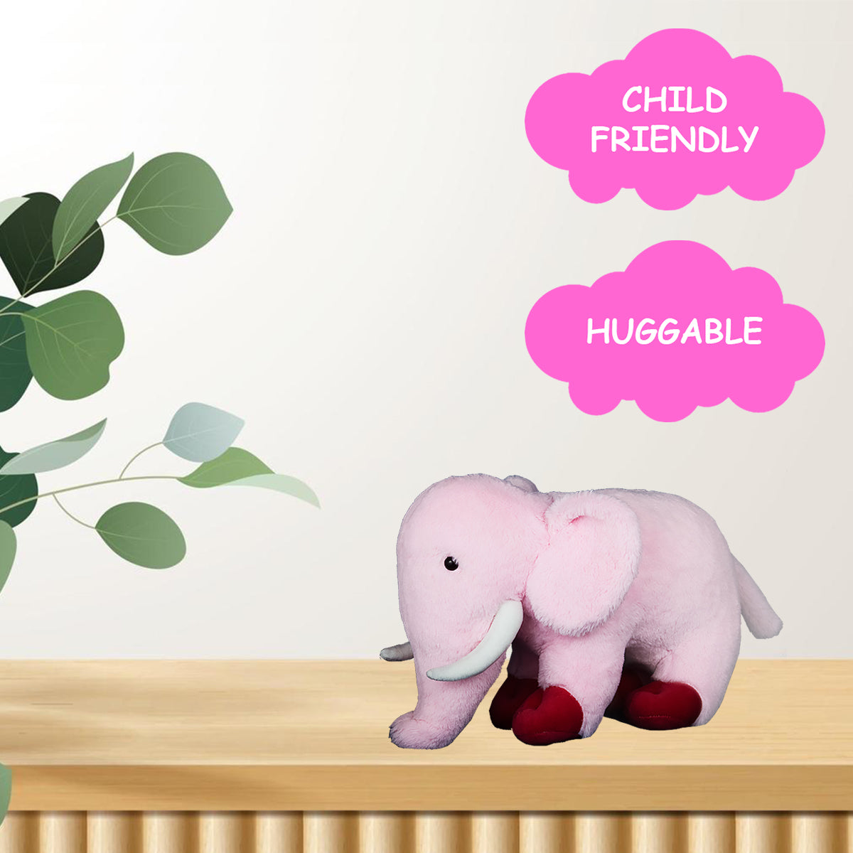 Goldenhub Toys Elephant Standing Pink 40 CM