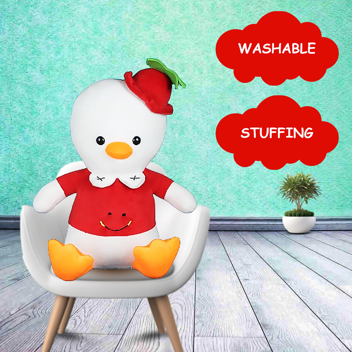 Goldenhub Toys Duck With Cap Red 30 CM