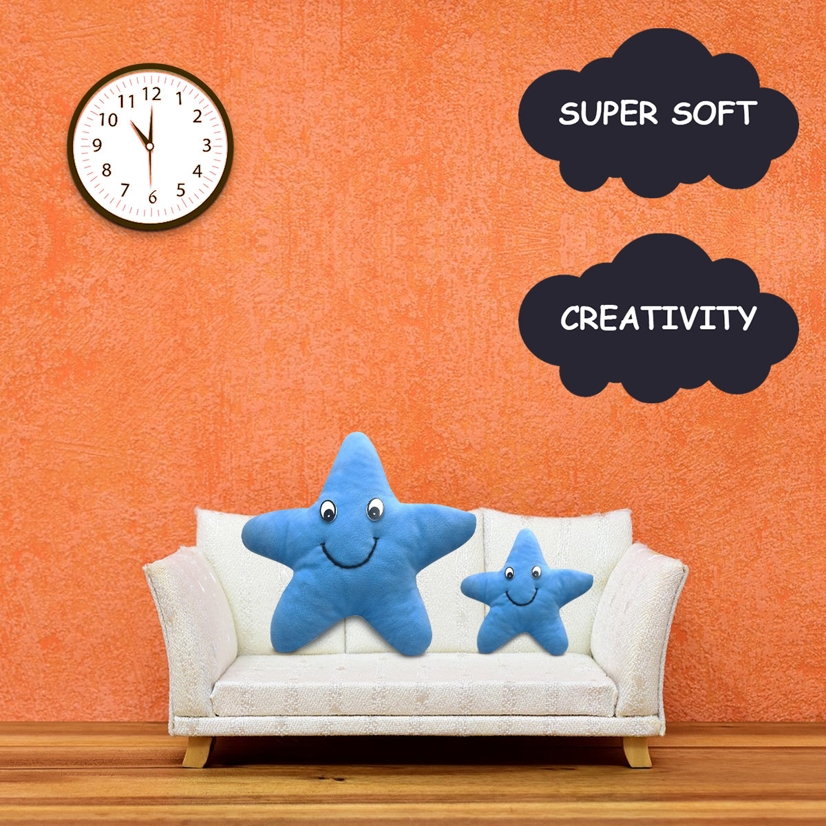 Goldenhub Teddy Blue Star Fish Medium 25 cm Cute