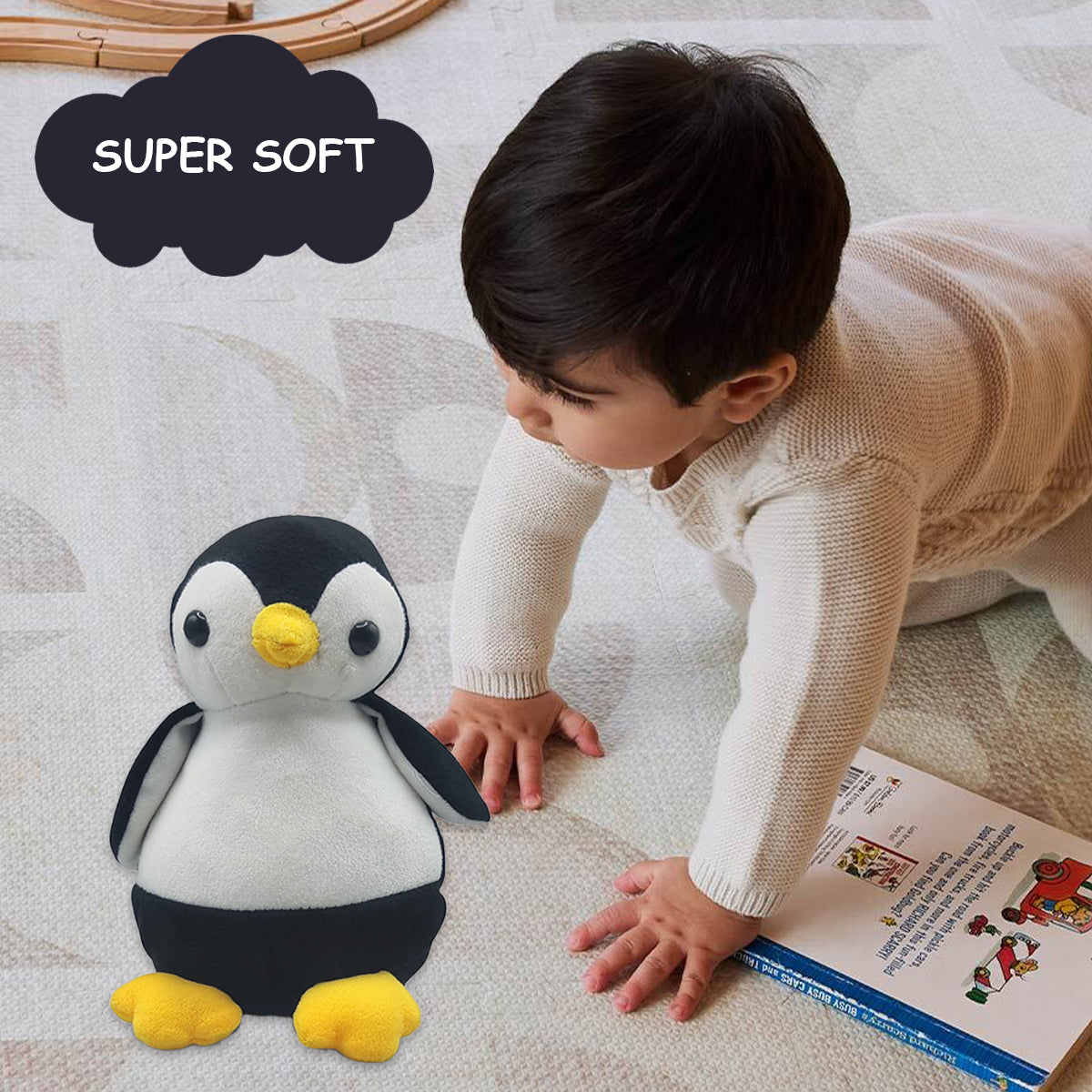 Goldenhub Teddy Black Cute Penguine 20 cm