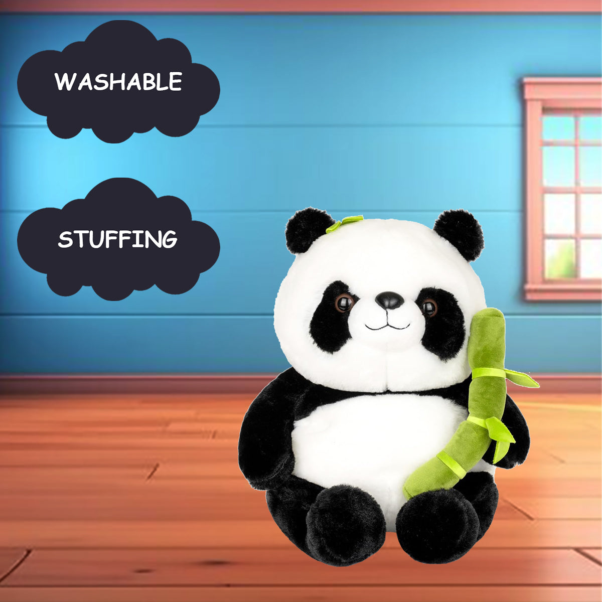 Goldehub Teddy Panda With Bamboo 30 CM