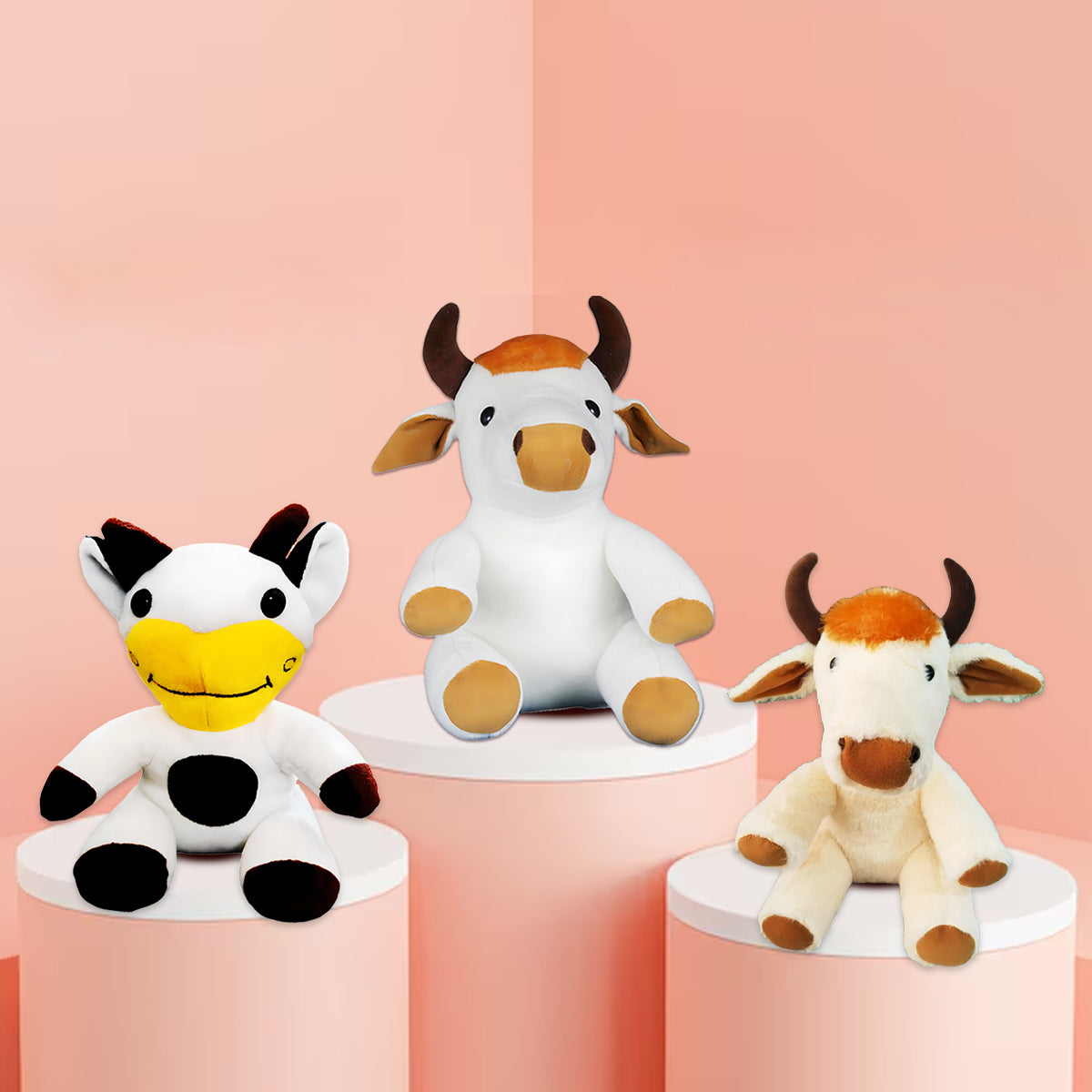 Goldenhub Toys Combo of 3 Sitting Cow