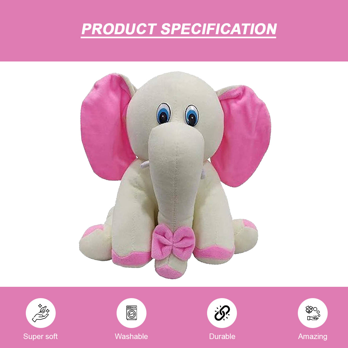 Goldenhub Toys Elephant Sitting With Bow