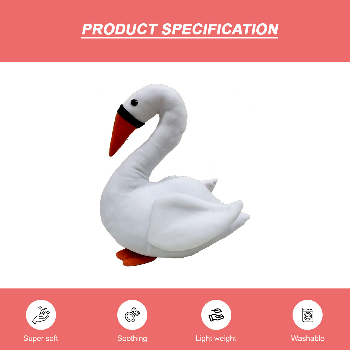 Goldenhub Toys Teddy Swan 34 cm