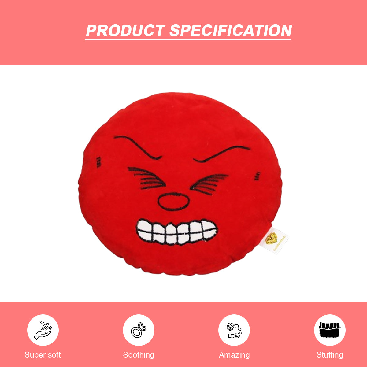 Goldenhub Toys Smiley Angry Cushion