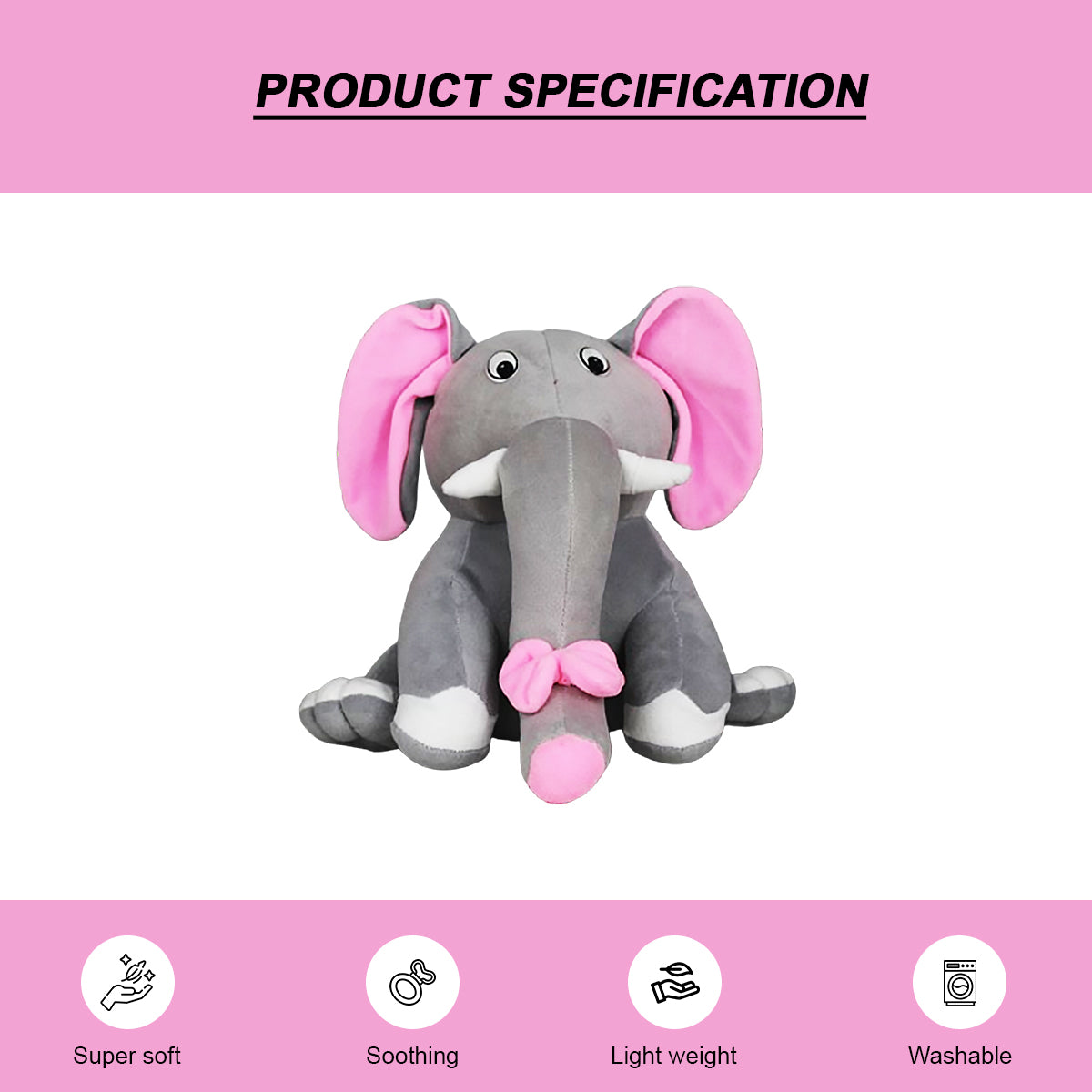Goldenhub Toys Elephant With Bow 30 CM