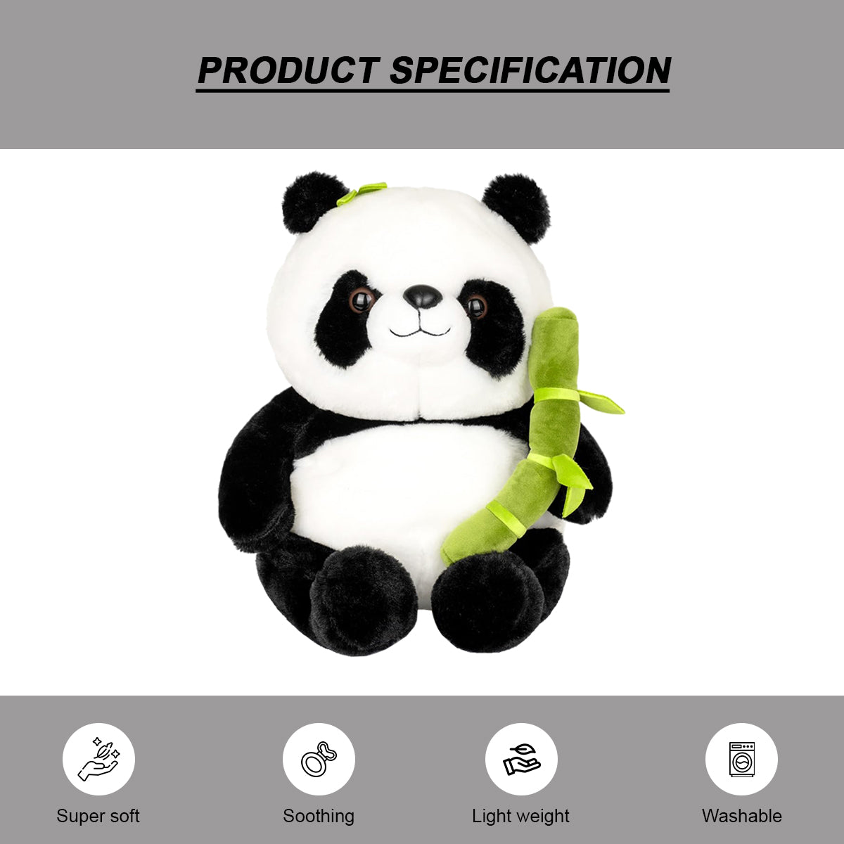 Goldehub Teddy Panda With Bamboo 30 CM