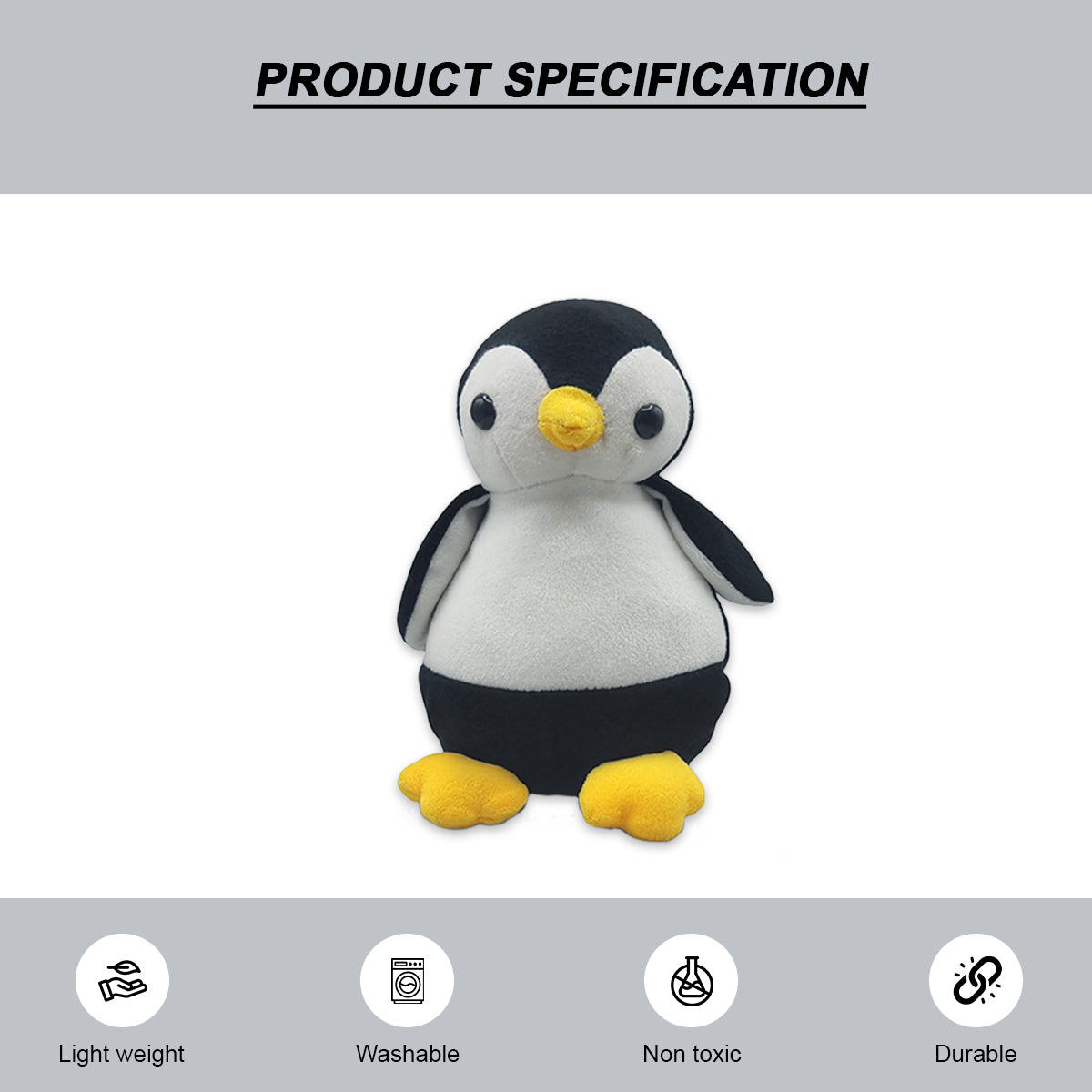 Goldenhub Teddy Black Cute Penguine 20 cm