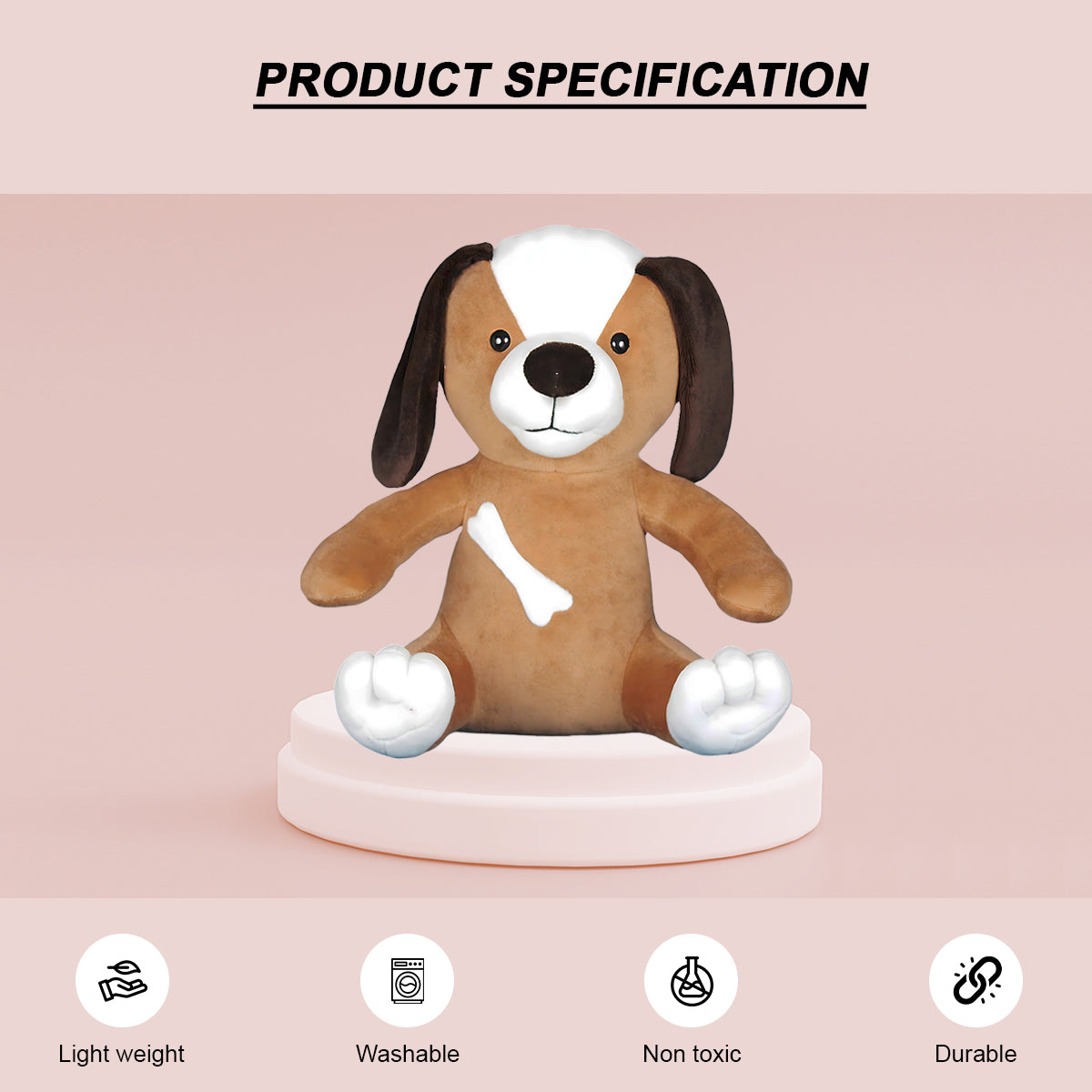 Goldenhub Teddy Bone Dog Brown 30 cm
