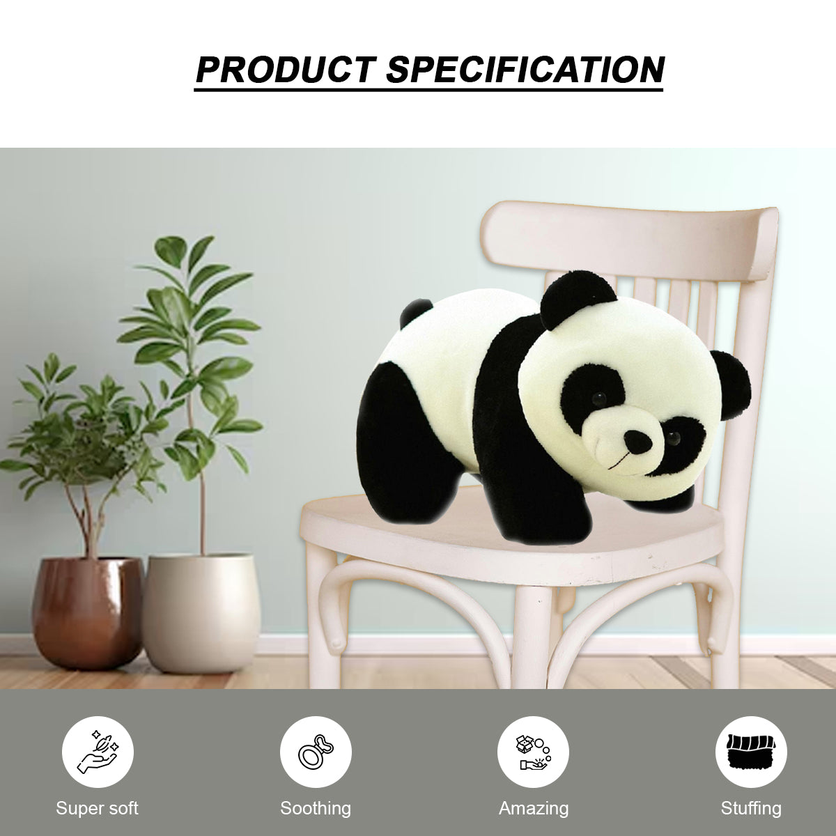 Goldenhub Teddy Panda Son 38 CM 4 Legged