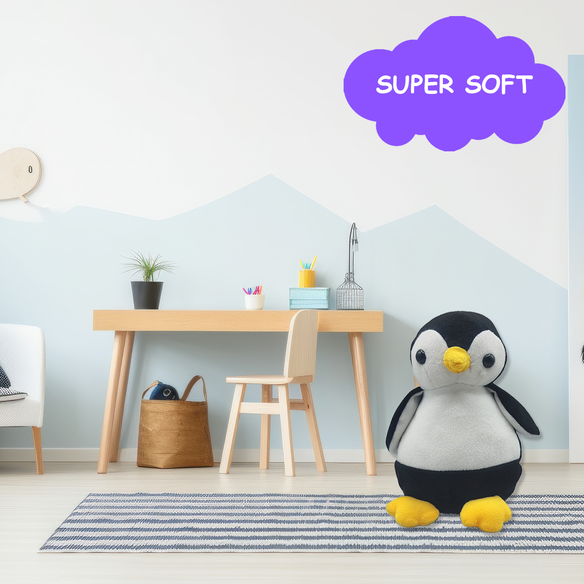 Goldenhub Teddy Black Cute Penguine 20 cm