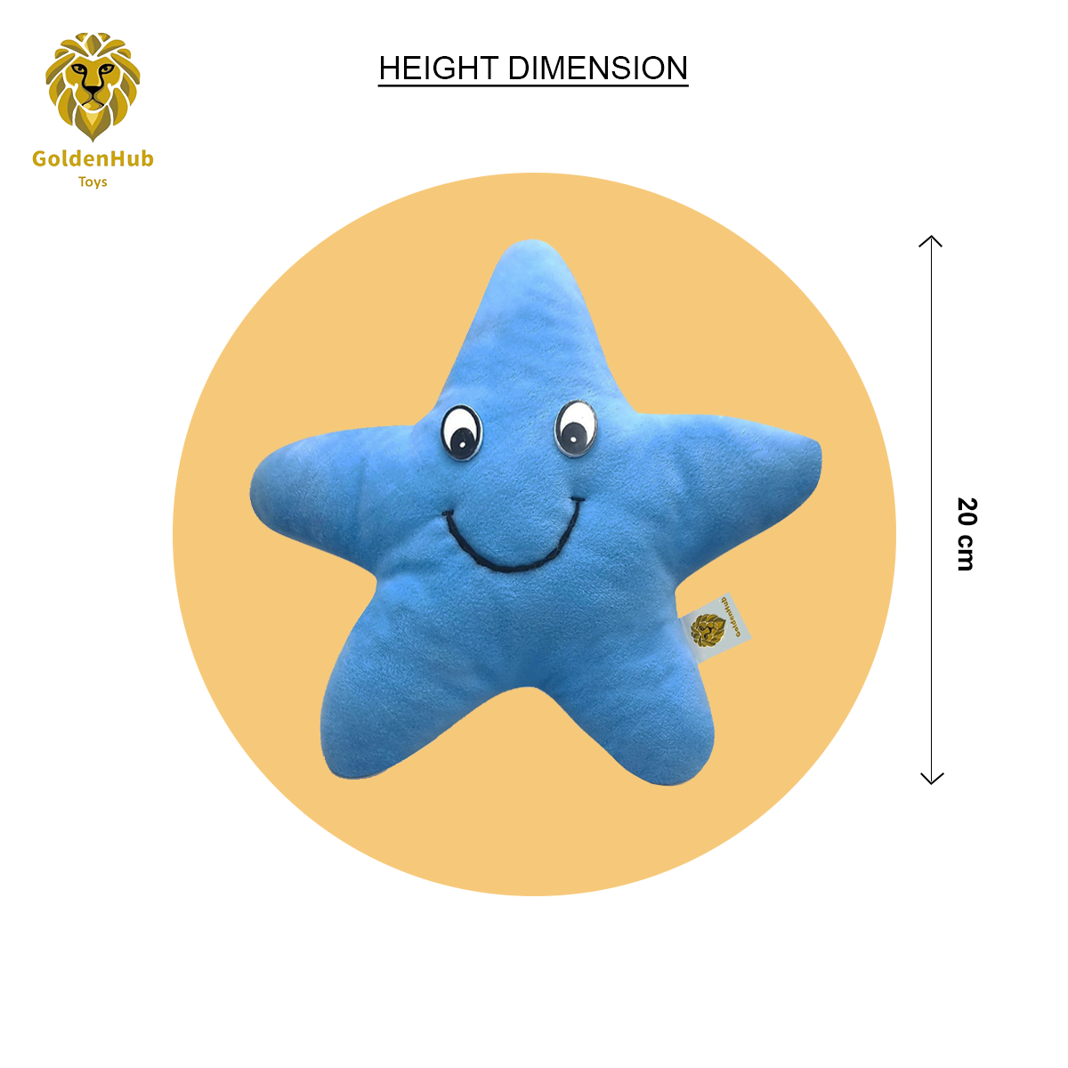 Goldenhub Teddy Blue Star Fish Medium 25 cm Cute