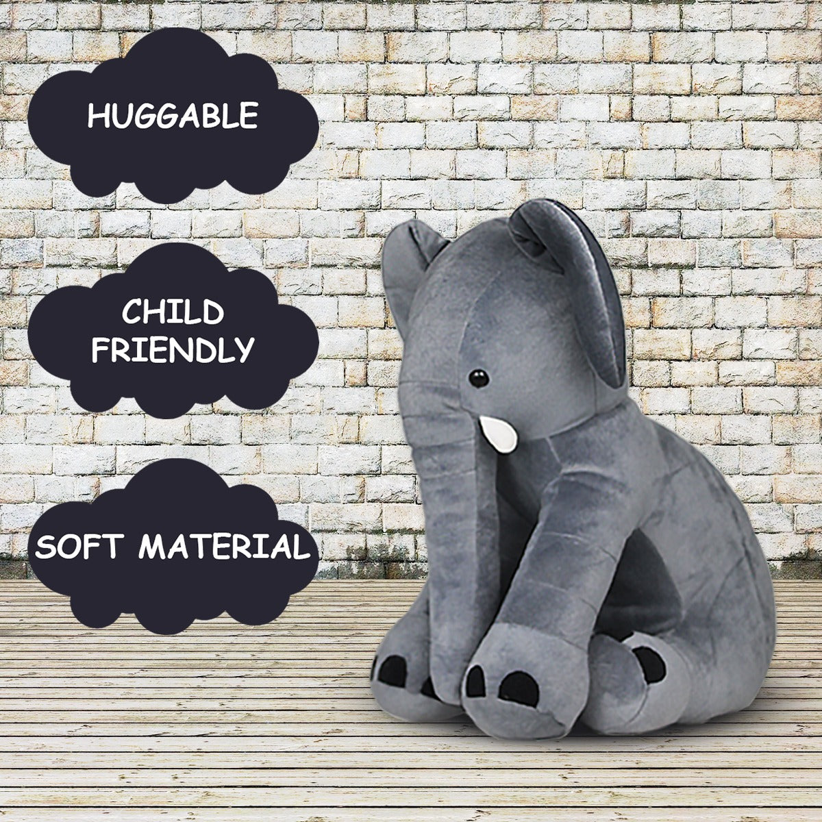 Goldenhub Toys Teddy Soft Sitting Elephant for Kids