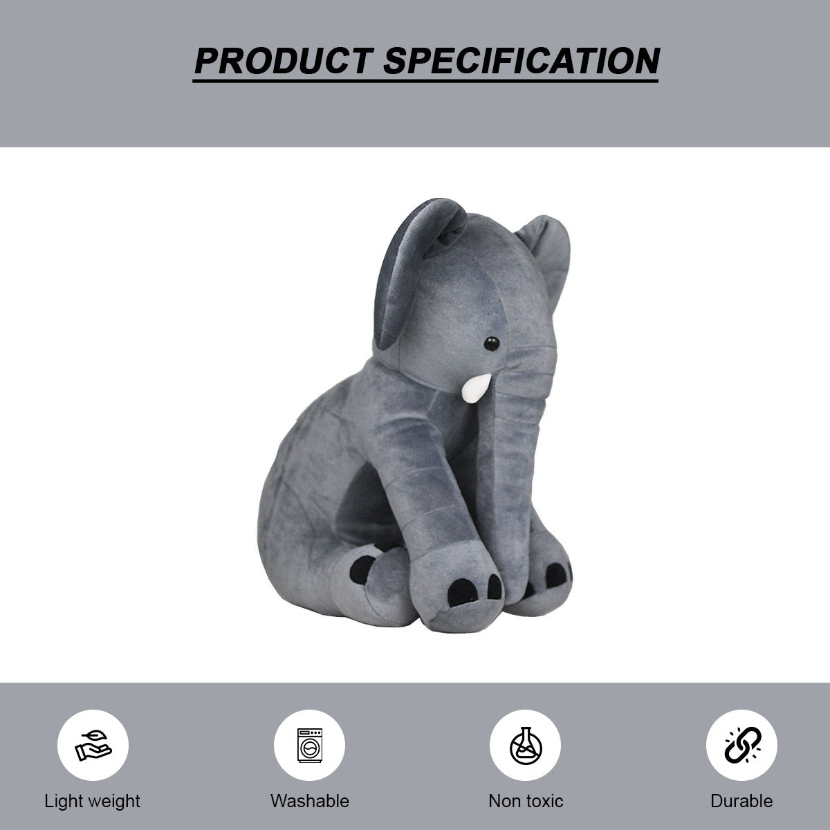 Goldenhub Toys Teddy Soft Sitting Elephant for Kids