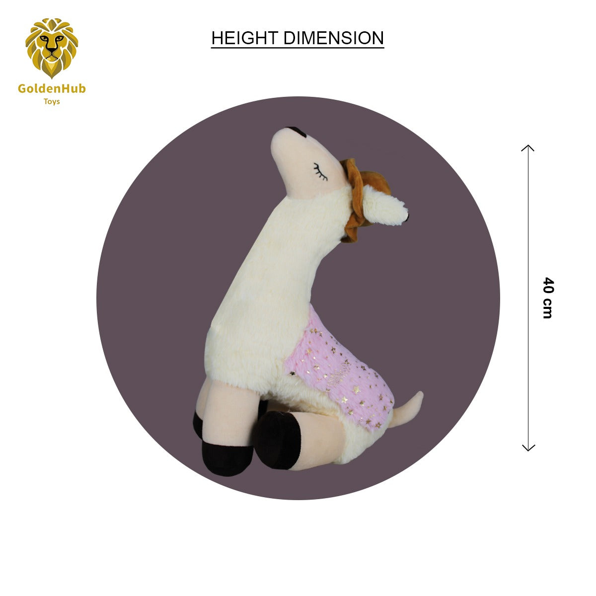Goldenhub Toys Lama Sitting Soft Toy 40 CM
