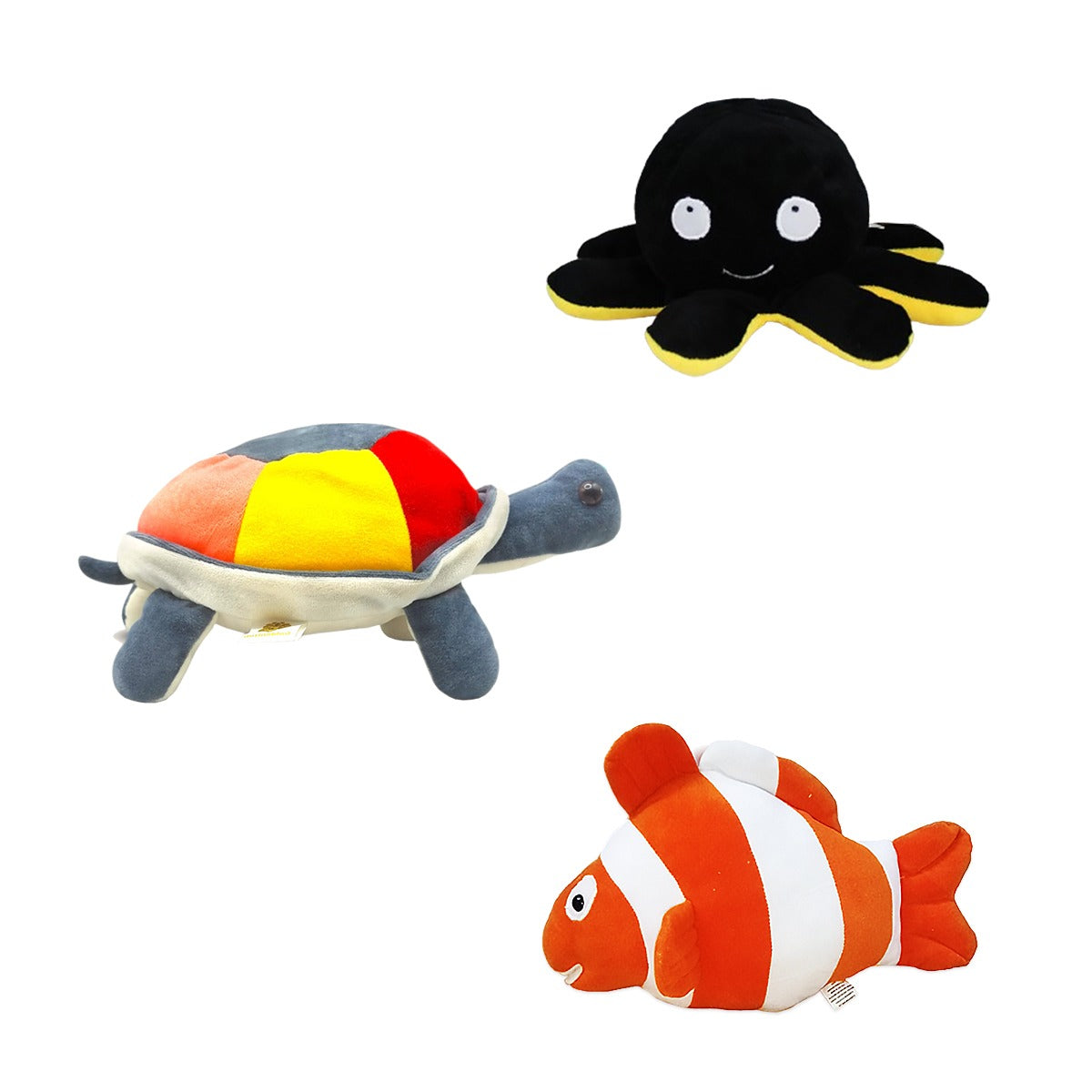 Goldenhub Toys Set Of 3 Aquatic Toys Fish,Octopus & Tortise Soft Toy